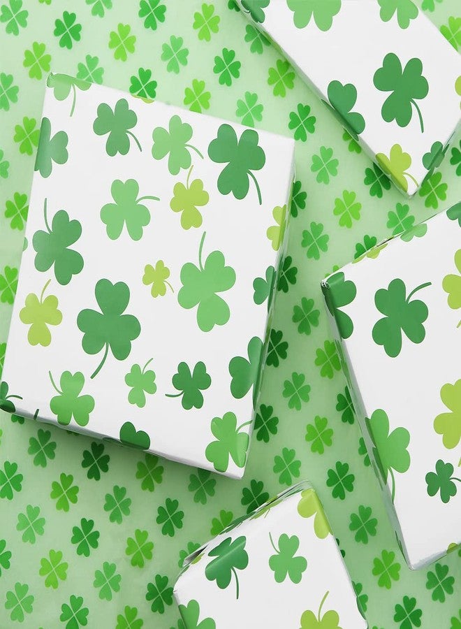 Boerni Green Clover Wrapping Paper On White Gift Wrapping Paper 4 Sheets Folded Flat 20x30 Inches Per Sheet, Gift Wrap for St. Patrick's Day,Wedding, Birthday, Bridal Showers, Mother's Day, Valentine's Day Holiday Christening and More Occasion - Image 5